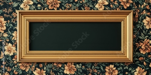 Golden Frame on Floral Wall...