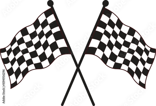 crossed racing checkered flags vector file 