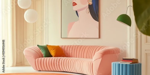 Pink Velvet Sofa in Modern ...