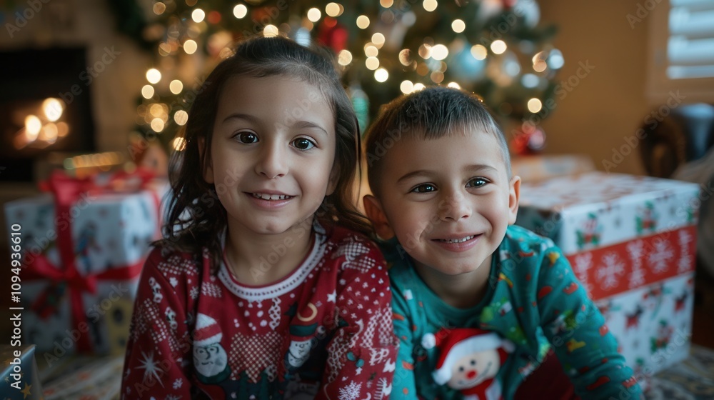 children feel happy with gifts on Christmas day children feel happy with gifts on Christmas day
