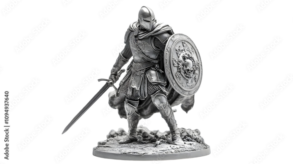 custom made wallpaper toronto digitalSilver Knight Statue with Sword and Shield Illustration