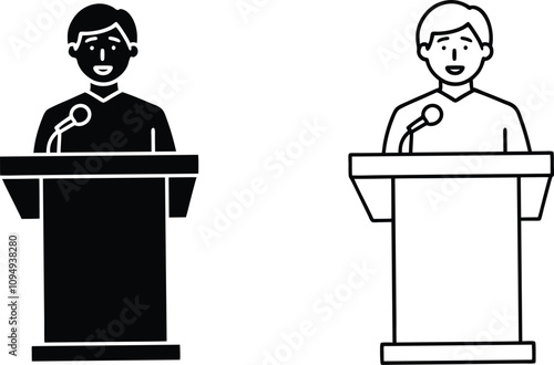 Speaker at Podium, Presentation, Public Speaking, Man, Microphone, Speech, Lecture, Conference, Even