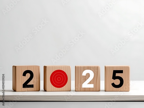 Wooden Blocks Displaying the Year Two Thousand Twenty Five photo