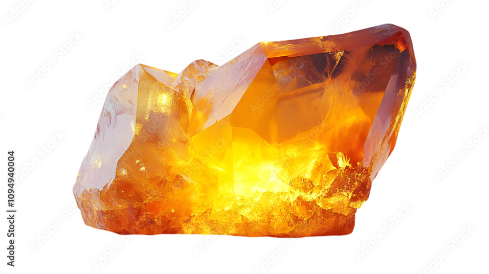 Amber Crystal with Light Shining Through - Realistic Image Amber Crystal with Light Shining Through - Realistic Image