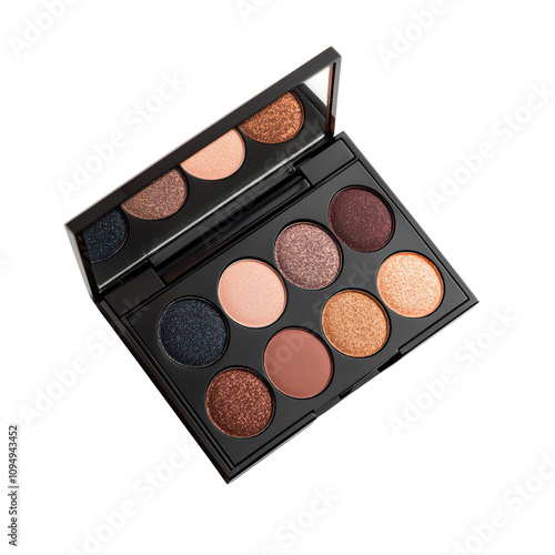 Elegant eyeshadow palette with warm and cool tones