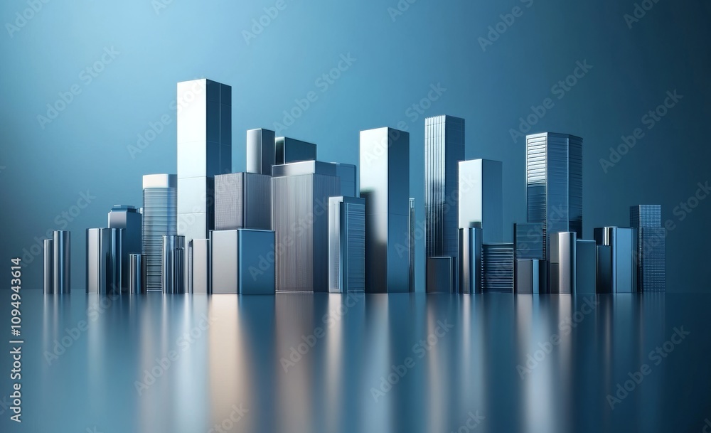 City skyline with buildings and skyscrapers, double exposure photography City skyline with buildings and skyscrapers, double exposure photography