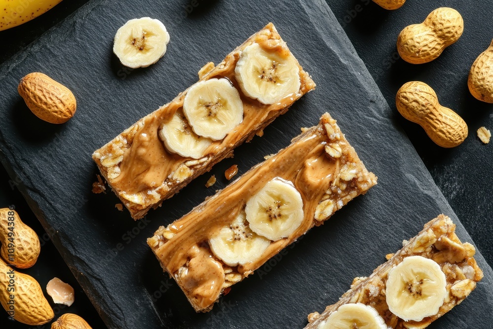 Granola Bars with Banana and Peanut Butter Swirls Granola Bars with Banana and Peanut Butter Swirls