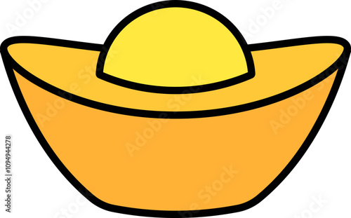 Chinese Gold Ingot Cartoon Style stock Illustration.
Gold Ingot yuanbao flat icon svg.
Transparent background.
