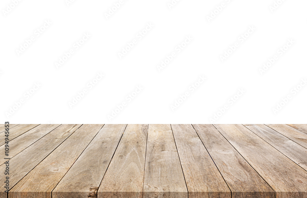 old wooden table on white background. old wooden table on white background.