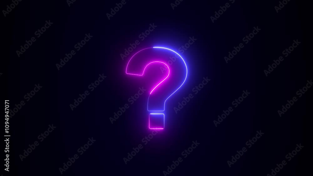 Question mark sign. Question mark icon. asking icon animation. neon line asking icon on background. Question mark sign. Question mark icon. asking icon animation. neon line asking icon on background.