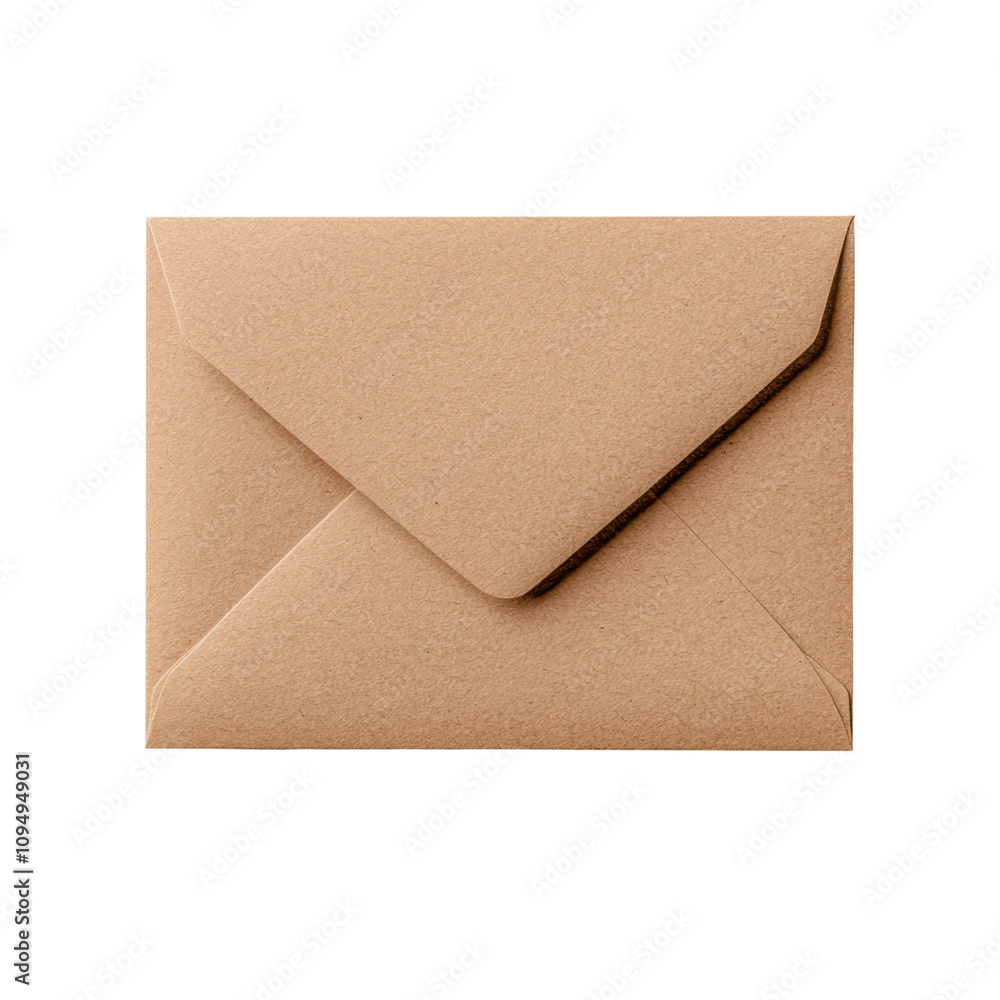 Closed brown envelope on a transparent background Closed brown envelope on a transparent background