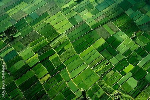 Fototapeta Naklejka Na Ścianę i Meble -  Aerial view of a small garden in the city. Shot from above.