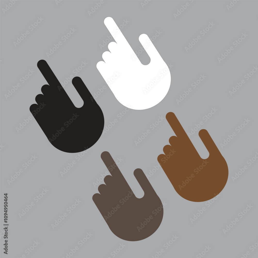 Obraz premium Set of hands icon. Logotype vector illustration. Pointing with the index finger.