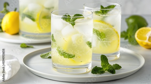 Lemon Bubble Water - a refreshing and vibrant visual. The image captures the effervescence and zesty appeal of lemon-infused sparkling water.