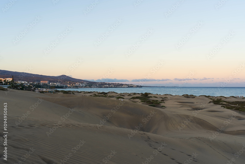 Paisajes de Las dunas de Maspalomas (Tirajana, al sur de Gran Canaria, Canarias, España)