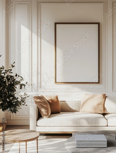 Modern Living Room With Bei...