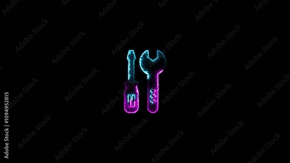 Technical support customer service. UI icon with neon light isolated. Technical support customer service. UI icon with neon light isolated.