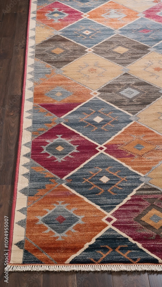 Large area rug with geometric pattern for visual interest Large area rug with geometric pattern for visual interest