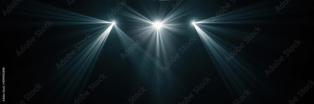 Obraz premium Radiant beams of light crisscross the darkness imbuing the space with a sense of dynamic movement and energy, stellar wind, high speed light