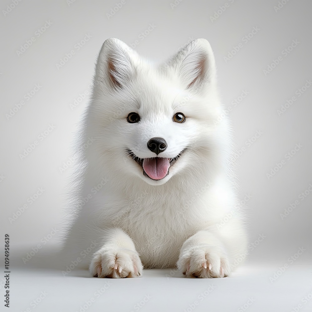 Obraz premium Arctic Fox Isolated on White Background