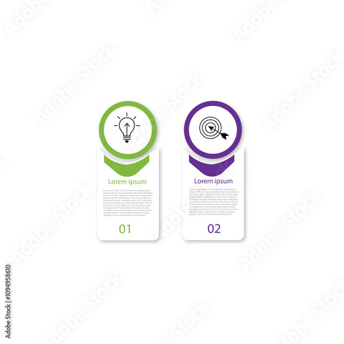 Design template infographic vector element with 2 step line process suitable for web