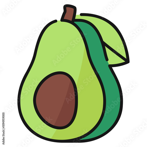 Nutrition Pack Icon,Avocado Filled line Icon