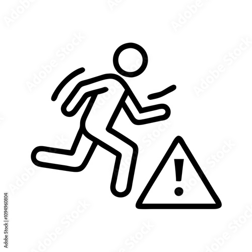 Running Person, Emergency Evacuation Icon