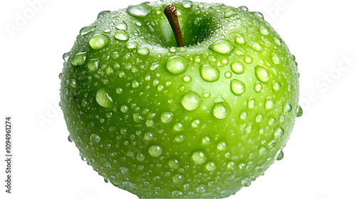Wallpaper Mural Green Apple With Water Drops - Realistic Image Torontodigital.ca