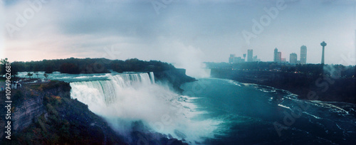 Panoramic view of Niagara Falls; New York State