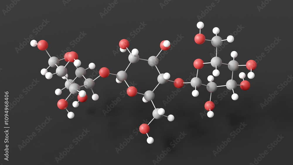 dextrin molecule 3d, molecular structure, ball and stick model, structural chemical formula polysaccharide e1400 dextrin molecule 3d, molecular structure, ball and stick model, structural chemical formula polysaccharide e1400