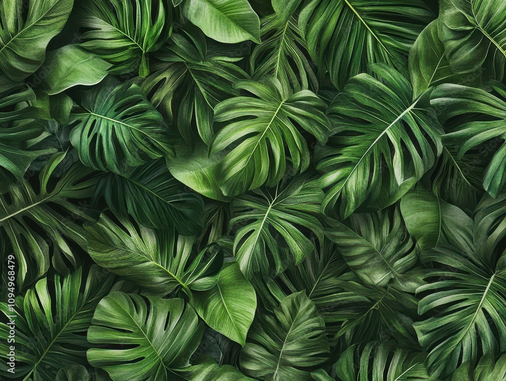Lush Vibrant Botanical Textures Featuring Diverse Greenery Capturing the Essence of Nature in a Flourishing Tropical Environment Lush Vibrant Botanical Textures Featuring Diverse Greenery Capturing the Essence of Nature in a Flourishing Tropical Environment