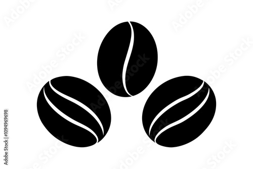 Black silhouette of coffee beans