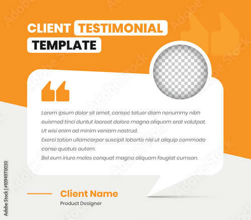 Client testimonial and feedback minimalist social media post template design