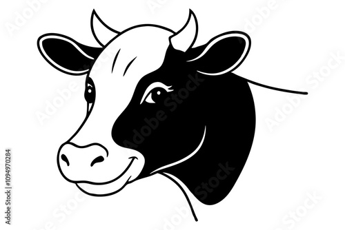 Cow head icon vector silhouette.