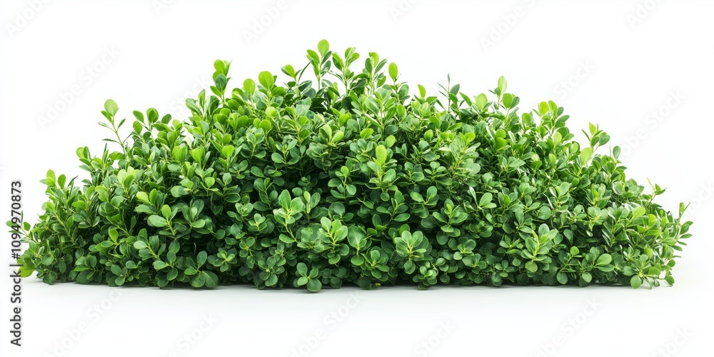 A bush with green leaves is shown on a white background. The bush is tall and has a lot of leaves, giving it a lush and vibrant appearance A bush with green leaves is shown on a white background. The bush is tall and has a lot of leaves, giving it a lush and vibrant appearance