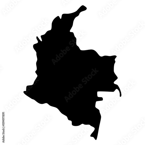 Colombia map silhouette. Vector image