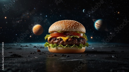 A burger on space 