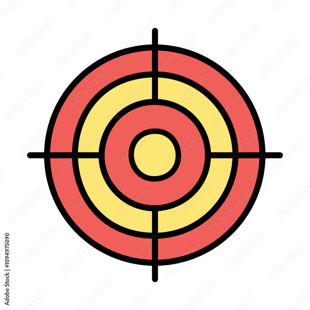 Target vector icon. Flat illustration of bulls eye vector symbol for web design Target vector icon. Flat illustration of bulls eye vector symbol for web design