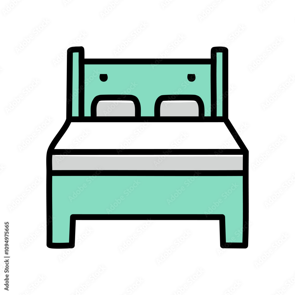 Double bed vector, Bed related filled design editable outline icon. Double bed vector, Bed related filled design editable outline icon.