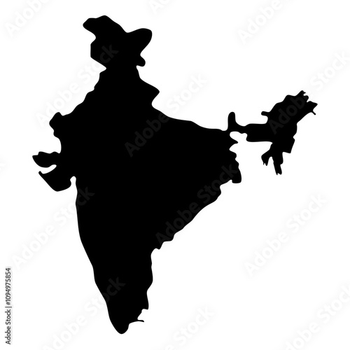 India map silhouette. Vector image