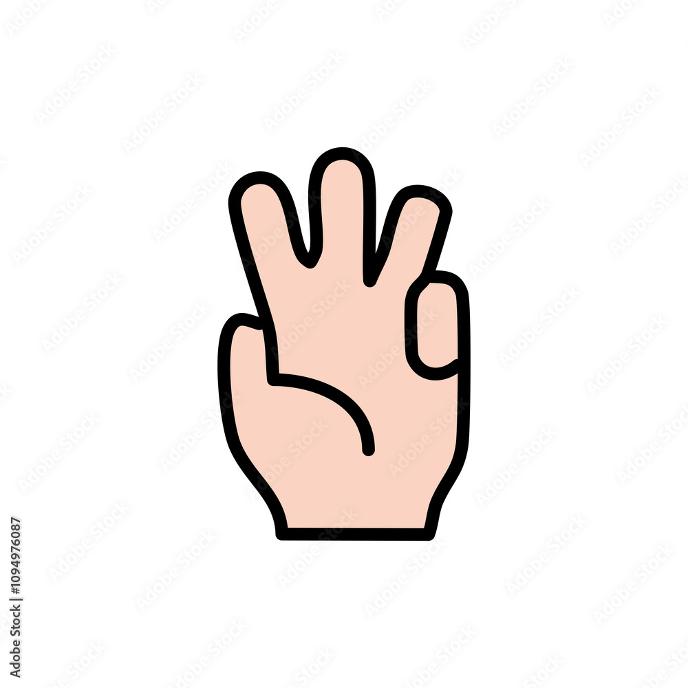 Hand gesture icon. Vector illustration. Isolated on white background. Hand gesture icon. Vector illustration. Isolated on white background.