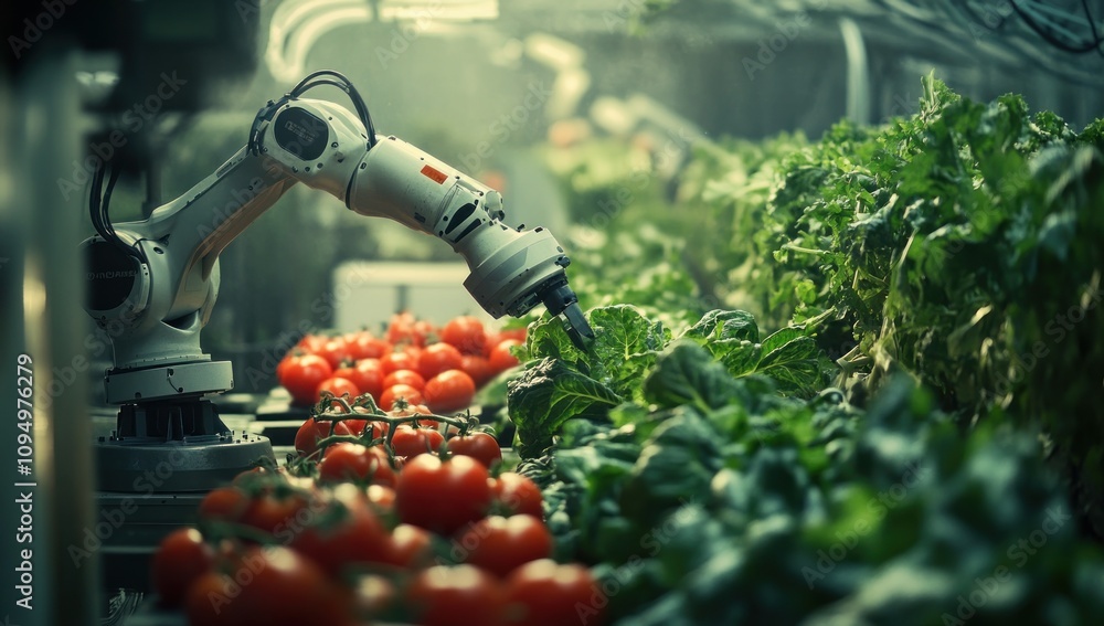 Robotic Arm Picking Tomatoes in a Greenhouse Robotic Arm Picking Tomatoes in a Greenhouse