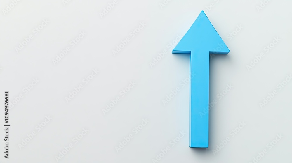 Vibrant Blue Arrow on Light Background Symbolizing Direction and Progress, Ideal for Communication, Business Visuals, or Motivational Themes Vibrant Blue Arrow on Light Background Symbolizing Direction and Progress, Ideal for Communication, Business Visuals, or Motivational Themes