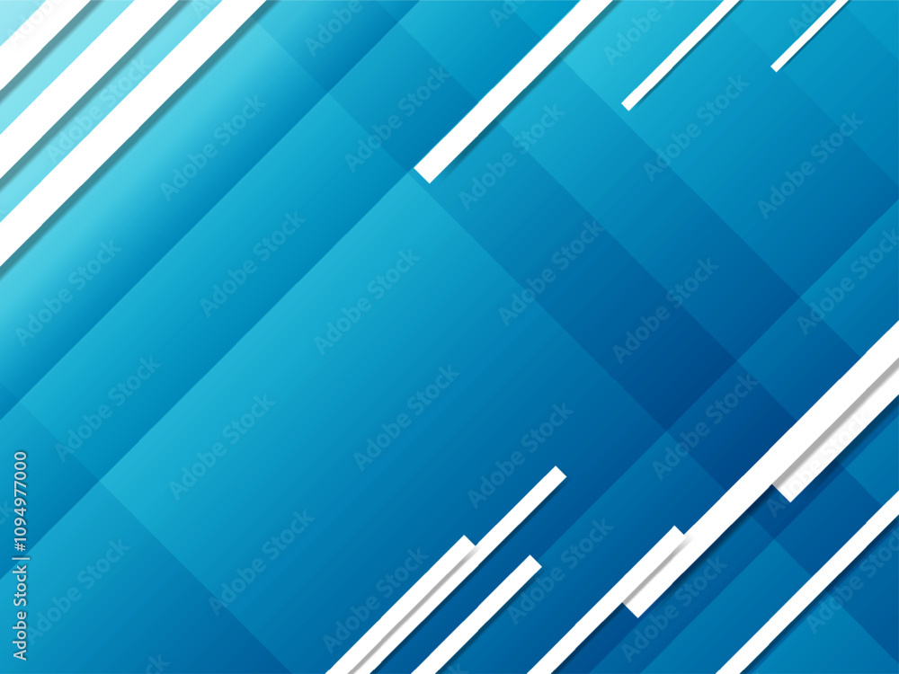 Geometric Shape On Blue Background With Copy Space. Technology Banner. Vector Illustration. Abstract Business Wallpaper. Minimal Geometric Shape On Blue Background With Copy Space. Technology Banner. Vector Illustration. Abstract Business Wallpaper. Minimal
