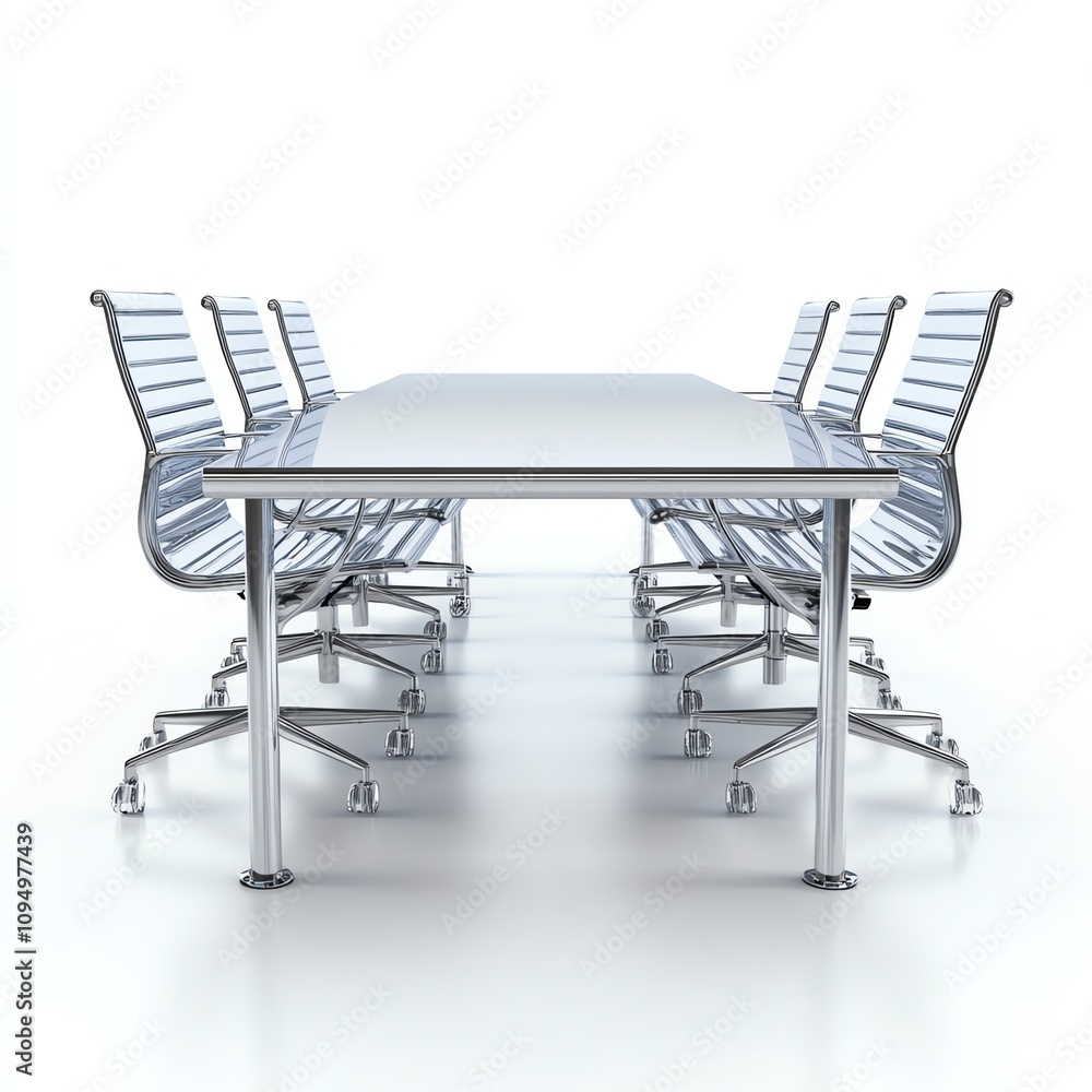 Modern conference table with stylish chairs on a white isolate background. Modern conference table with stylish chairs on a white isolate background.