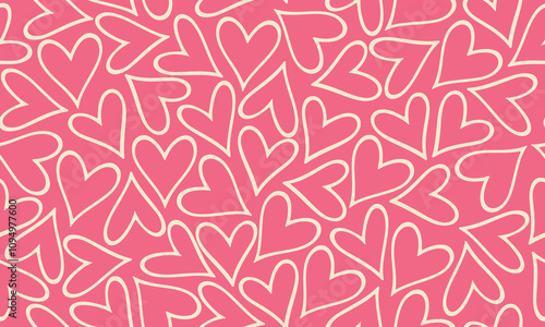 Wallpaper Mural Heart Seamless Pattern. Valentine`s Day Background. Holiday Vector Ornament for Valentines Day Design. Hearts Seamless Trendy Abstract Template Torontodigital.ca