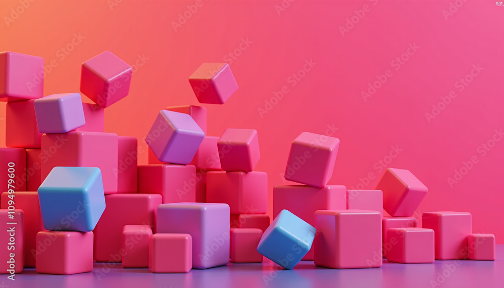colorful 3d cubes background, banner, event, text area colorful 3d cubes background, banner, event, text area