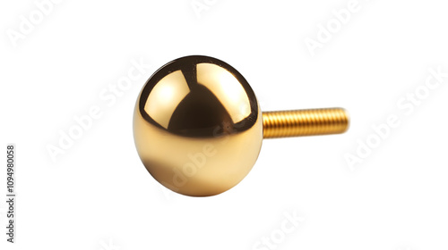 Shiny Gold Knob with Screw Realistic Image