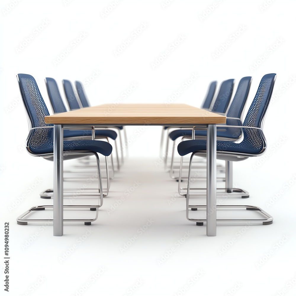 Modern conference room with a long table and ergonomic chairs. Modern conference room with a long table and ergonomic chairs.