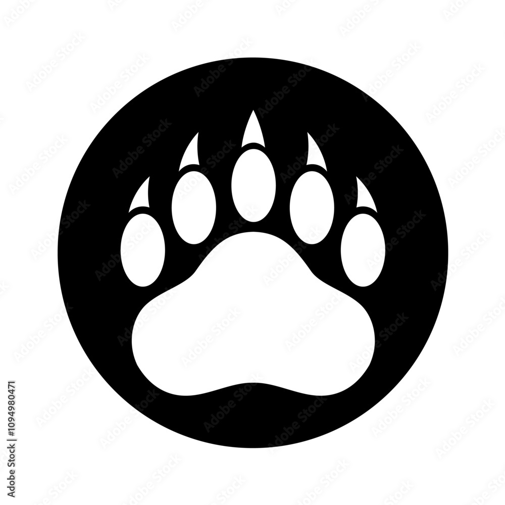Bear Paw silhouette. Vector image Bear Paw silhouette. Vector image